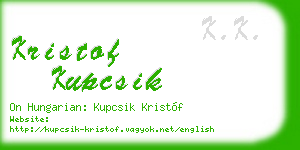 kristof kupcsik business card
