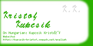 kristof kupcsik business card